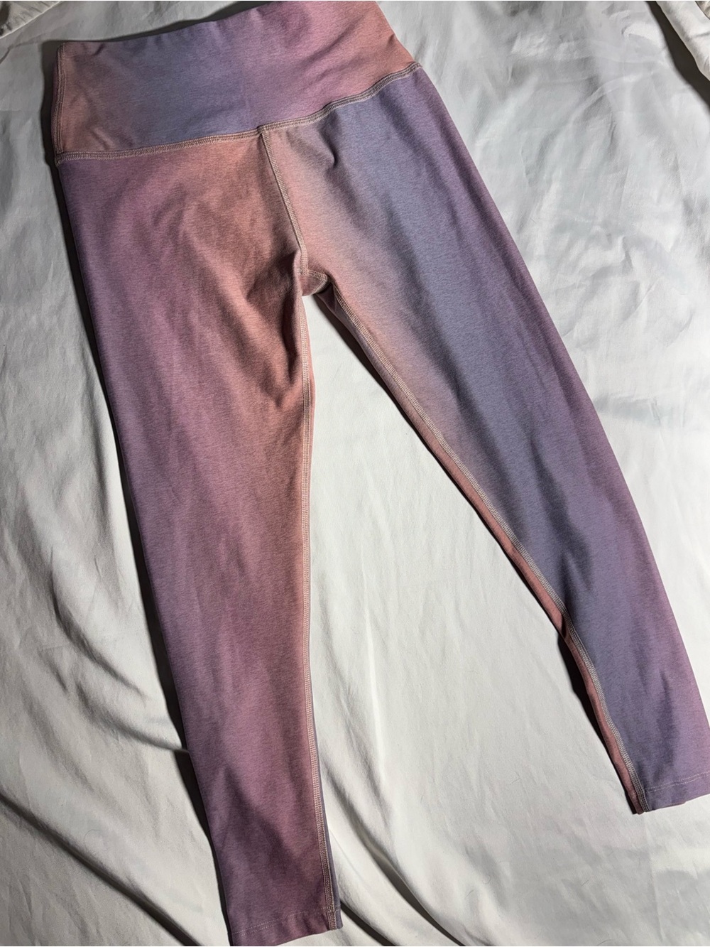 Beyond Yoga Pink to Lavender Ombre High-Waist Leggings